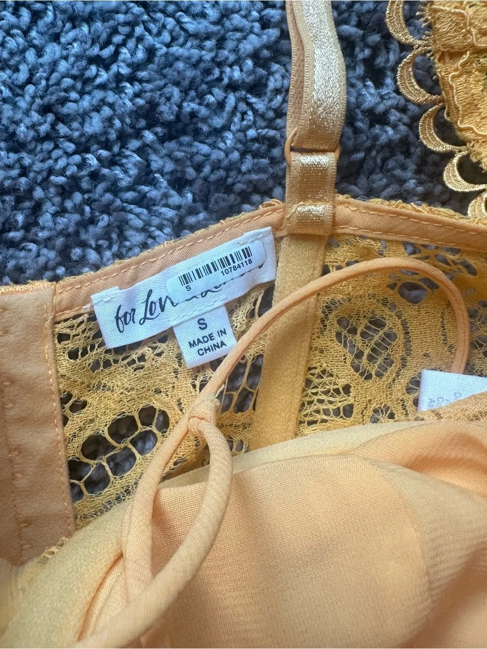 For Love & Lemgings For Love And Lemons Orange Lace Crop Bustier